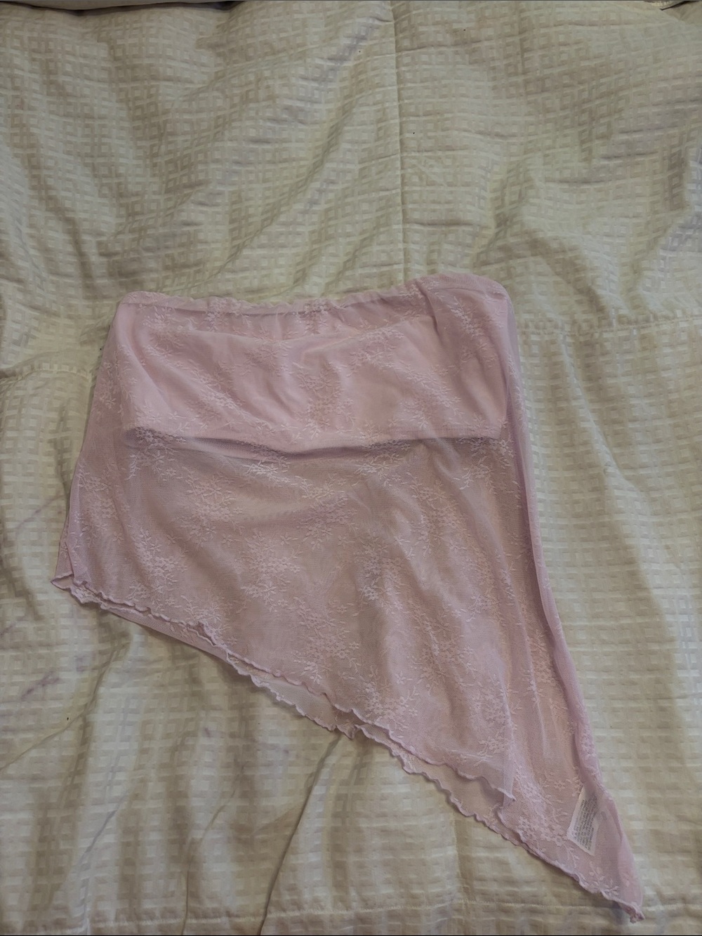 wild fable Light Pink Lace Asymmetrical Tank Slip